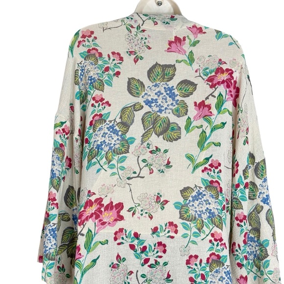 Free People Cream Floral Beaded Sequin Kimono Duster Women’s Size S - Picture 11 of 17